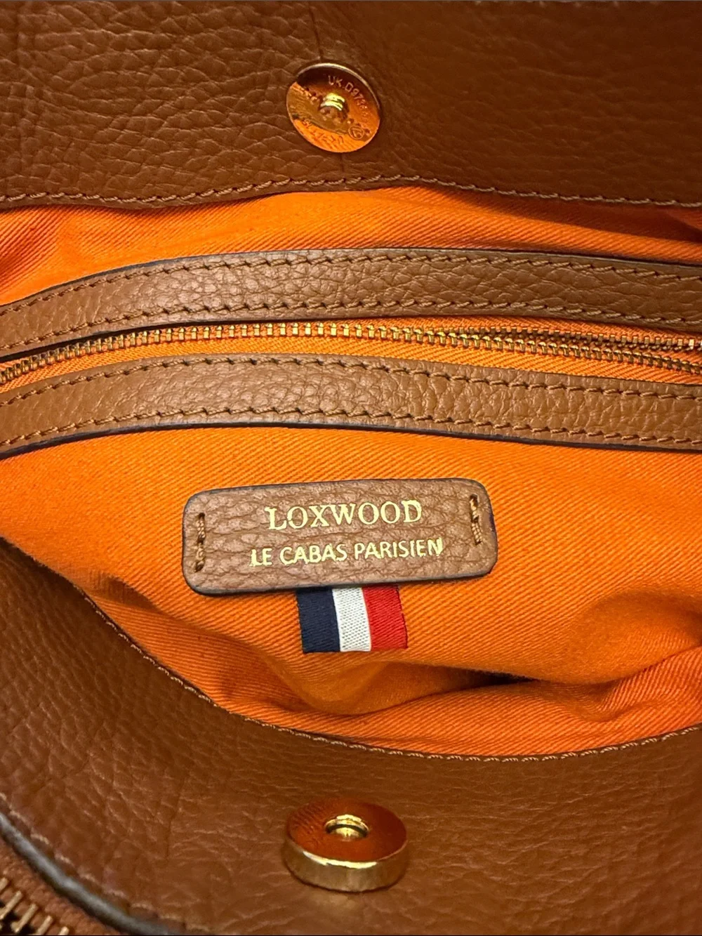 Loxwood Paris Cognac Pebbled Leather Shoulder Bag